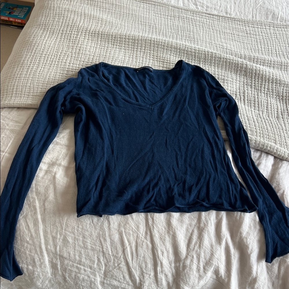 Brandy Melville Deep Blue V-Neck Sweater